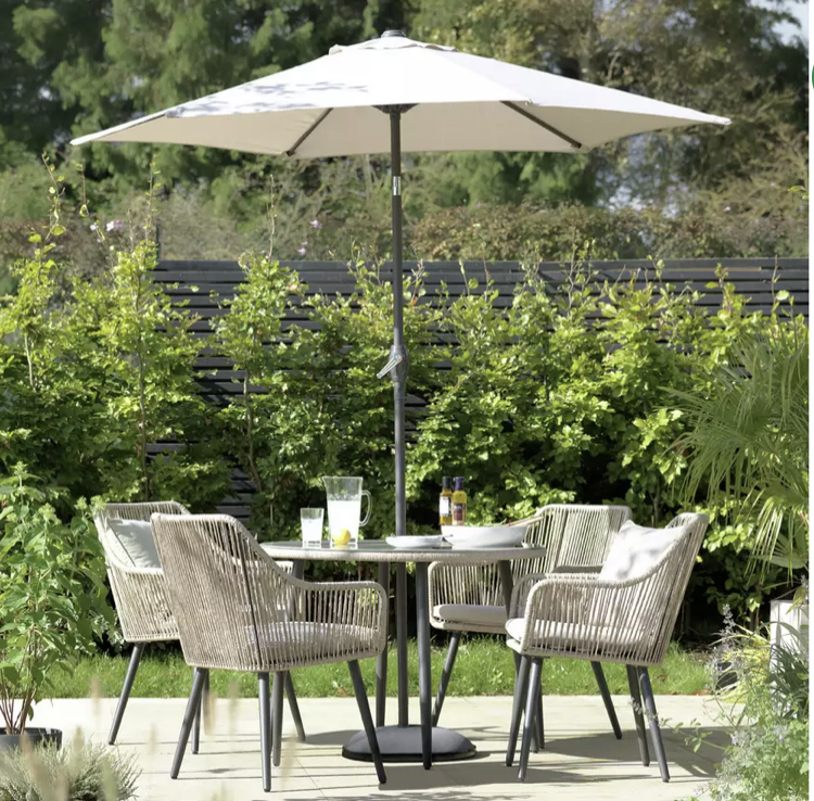 Habitat Malta 4 Seater Rattan Effect Patio Set Natural Competition Fox