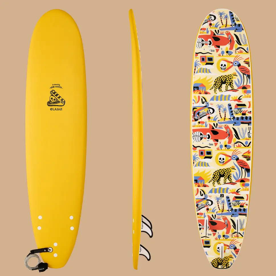 FOAM SURFBOARD 500 7'8", Loïc LUNIA limited series. Supplied with a
