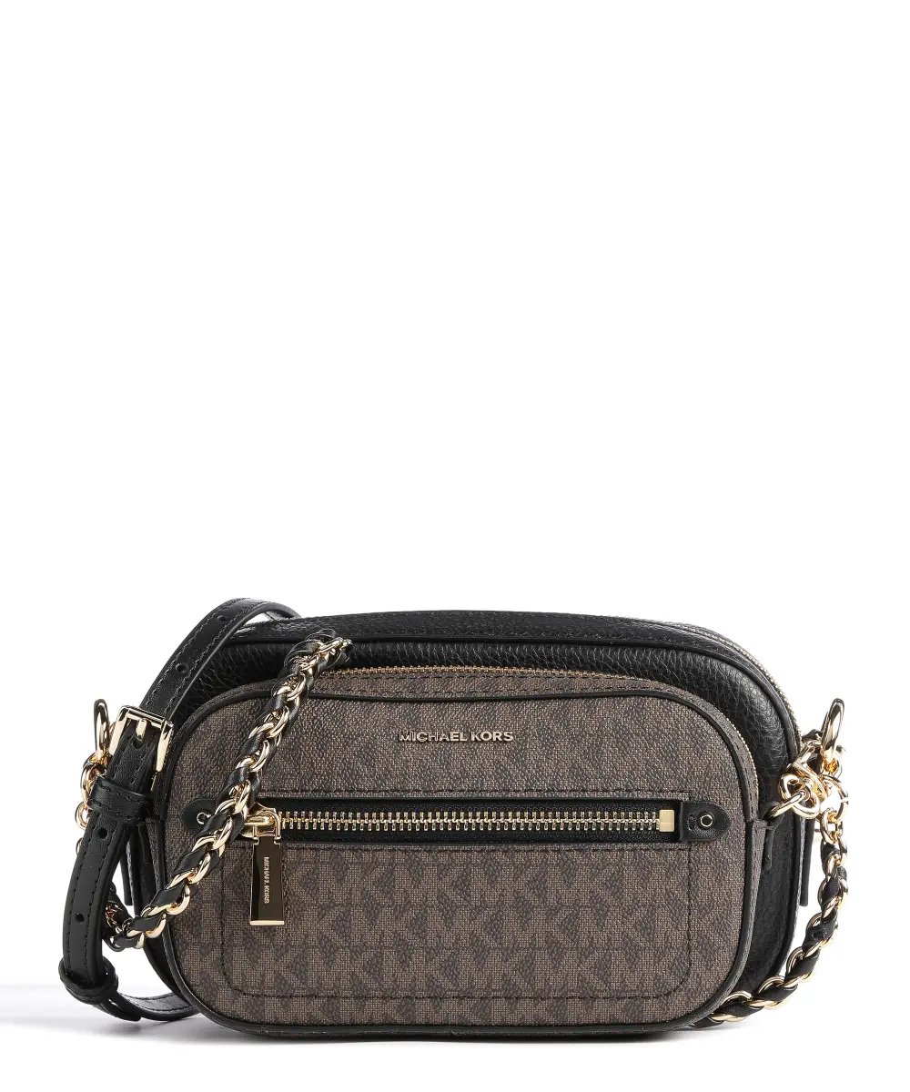 MICHAEL KORS Jet Set Crossbody bag grained cow leather, canvas black